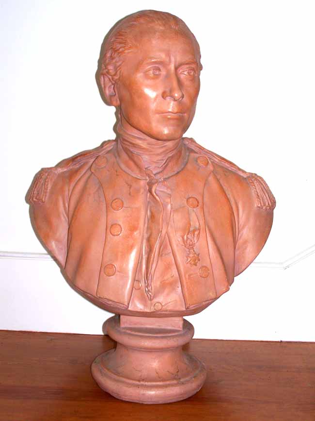 A fine and Rare 19th century Terracotta Bust of Capt. JOHN PAUL JONES